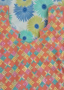 Fulkari Embroidery Kurti Set