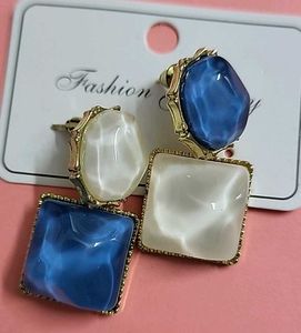 New Stylish Blue &amp; White Earrings