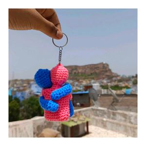&#34;Forever Hug – Crochet Couple Keychain&#34;