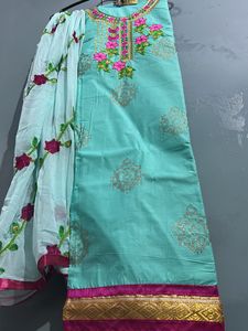 Thread Work Embroidery Suit With Beautiful Duppta