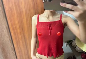 Red Knit Tank Top