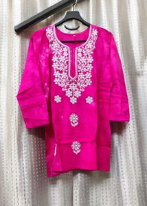 Two die colors Embroidered shorts Kurta