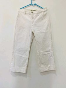 Branded Wild Leg White Jeans