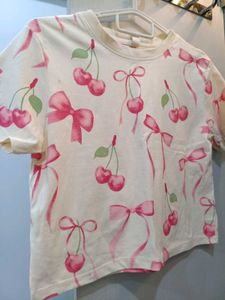 Cherry &amp; Bows Cropped Tee (Pinterest vibe)