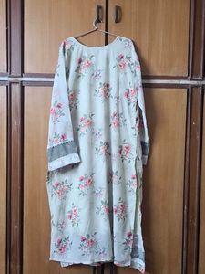 XL Pista Green Floral Print Kurta