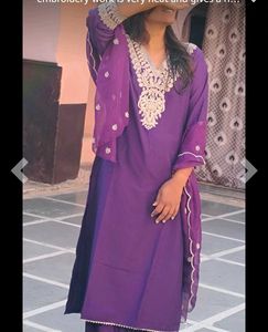 Olive Green Embroidered Kurta Set