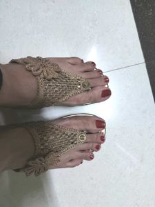 Golden Platform Heels