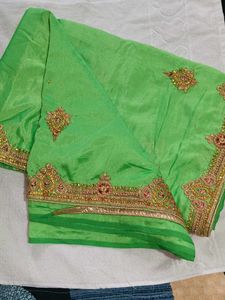 Gorgeous Green Embellished Saree