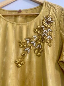 Yellow Embroidered Kurta