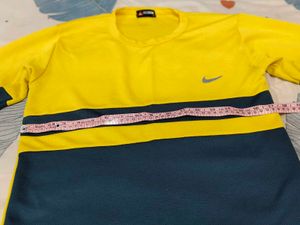 Yellow &amp; Teal Green Long Sleeve Sports T-shirt
