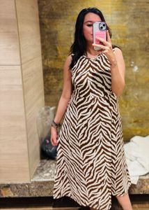 Zebra Print Sleeveless Dress