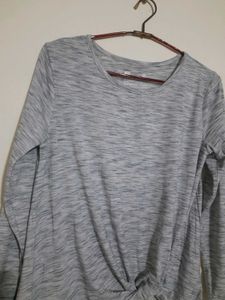 Gray Twist Front Top
