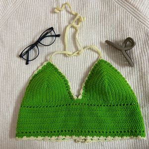 Crochet Halter Top - Green