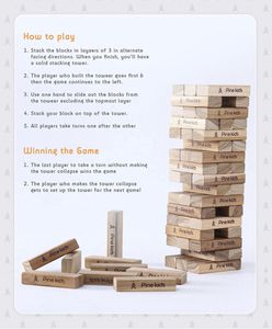 Premium 54 Blocks Wooden Stacking Game
