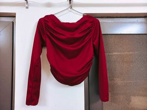 Cherry Red Off Shoulder Fitted Top💄🍒