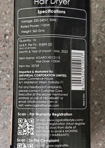 Agaro Hair Dryer