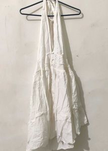 White Halter Dress
