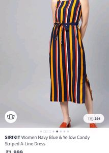 Strips Lining Coloured Dress