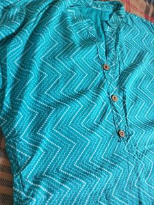 Teal Print Kurti