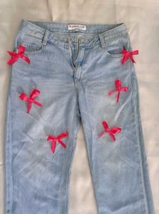 Women Bow Jeans