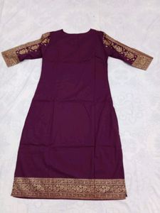 Vishudh Brand Plum Gold Kurta