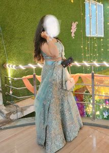 Cyan Pastel Designer Lehenga