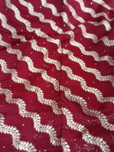 Maroon Leaf Pattern Saree