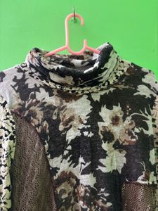 Unique Floral &amp; Brown Dress/Top