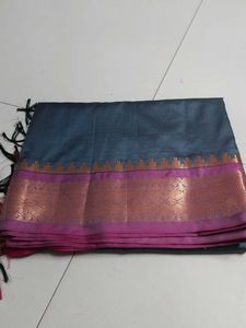 Dark cement soft silk saree
