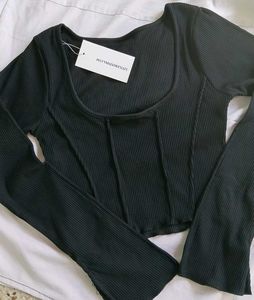Dramatic Sleeves Crop Top