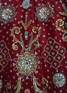 Embroidered Maroon Lehenga