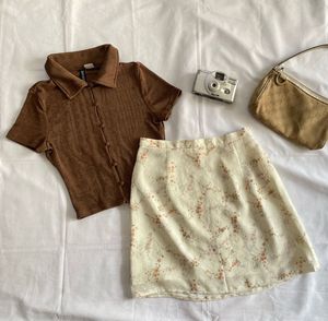 Set Of Cute Top And Skirt