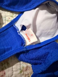 Blue Ribbed Bikini Set