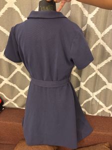 Stylish Navy Blue Wrap Dress