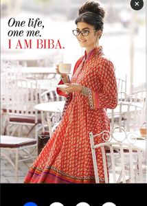 Biba Red Printed Anarkali Kurta