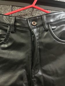 Black Faux Leather Pants