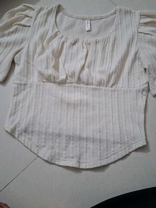 Cute Puff Sleeve Crop Top