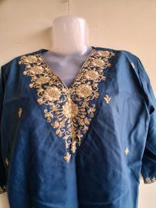 Elegant Blue Embroidered Kurta Set with dupatta