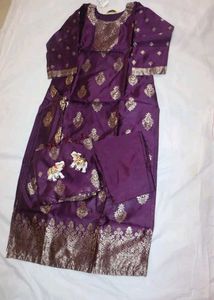 Maroon Embroidered 3-Piece Suit