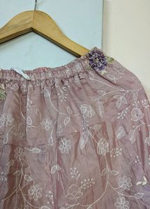 Long Skirt Fully Embroided Pink Color New
