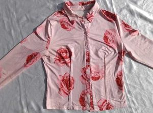 Brand New (Urbanic)Satin Floral Rose Pink Crp Top