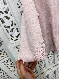 🎀Pink Crocheted Trim Top B