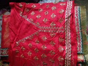 Stunning Red &amp; Gold Silk Blend Saree