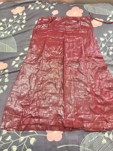 Maroon Embroidered saree with petticoat