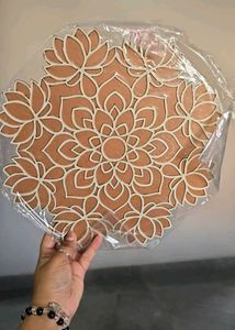 Intricate Wooden Peacock Decor Piece