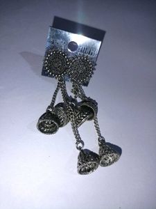 Beutiful Silver Three Layer Latkan Jhumka