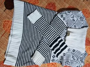 Patterned Turtleneck Sweater