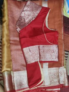 Soft Organza Saree With Stiched Blouse
