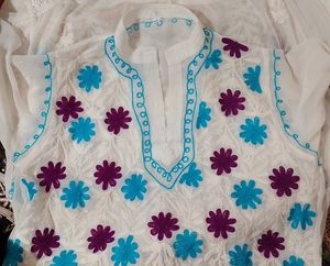 White Georgette Kurta With Dupatta ! 🤍