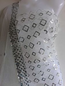 White Sequin Dress Material